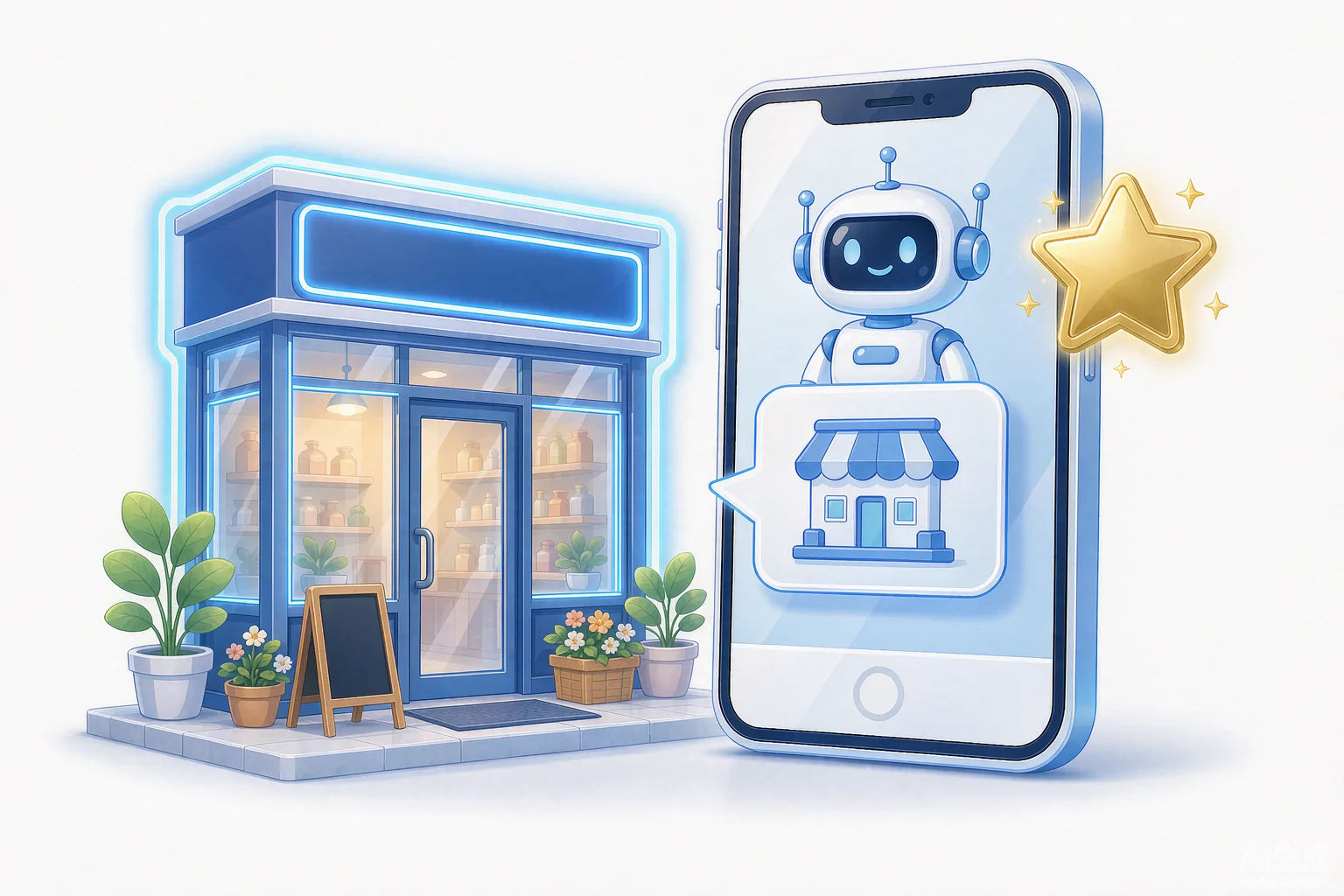 生意被 AI 推荐示意图